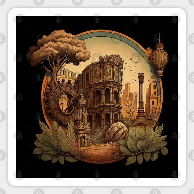 Ancient Rome - Alternative Roman Steampunk History Magnet by Styr Designs